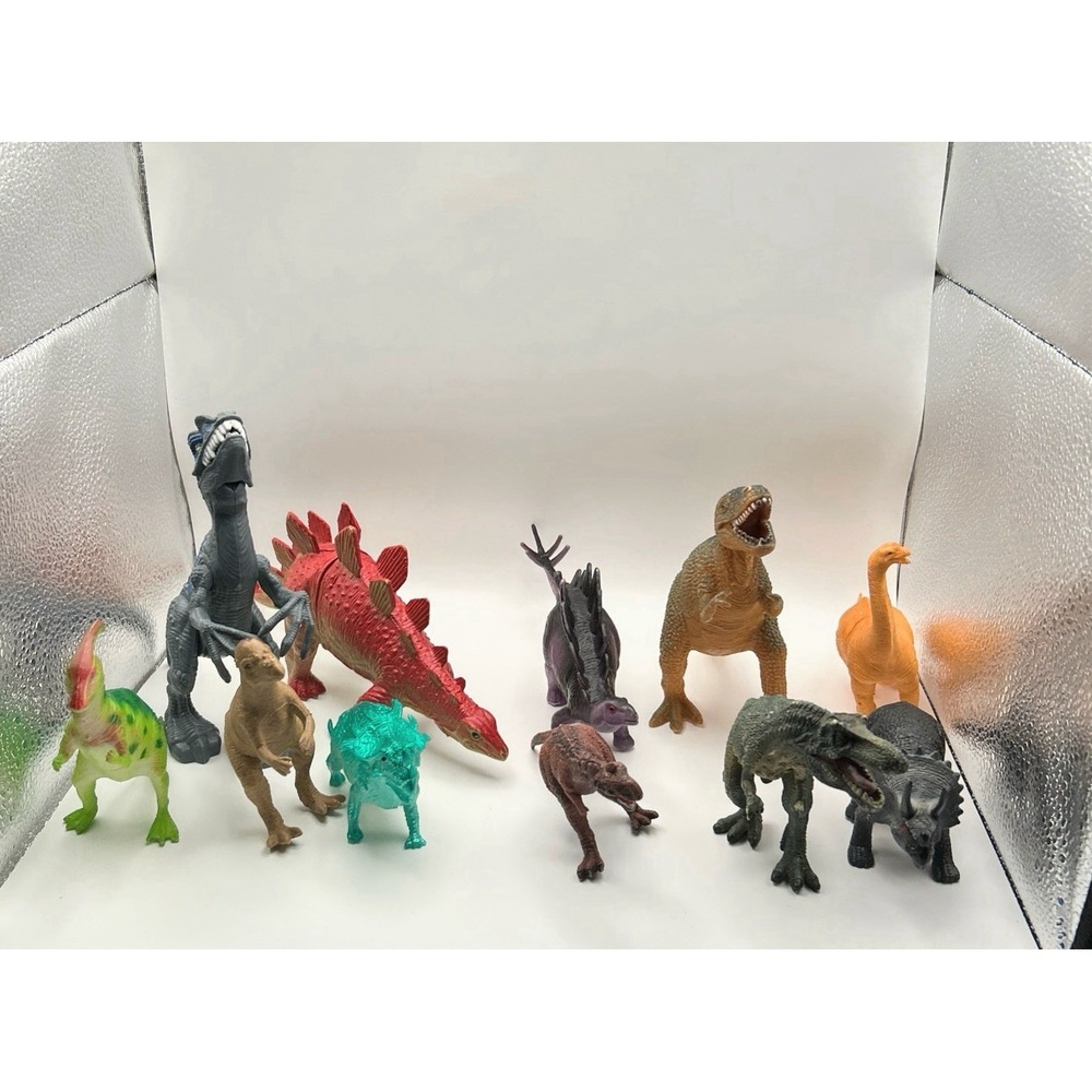 11‎ Pc Dinosaur Toy Lot T-Rex Raptor Triceratops Stegosaurus Kids Figures